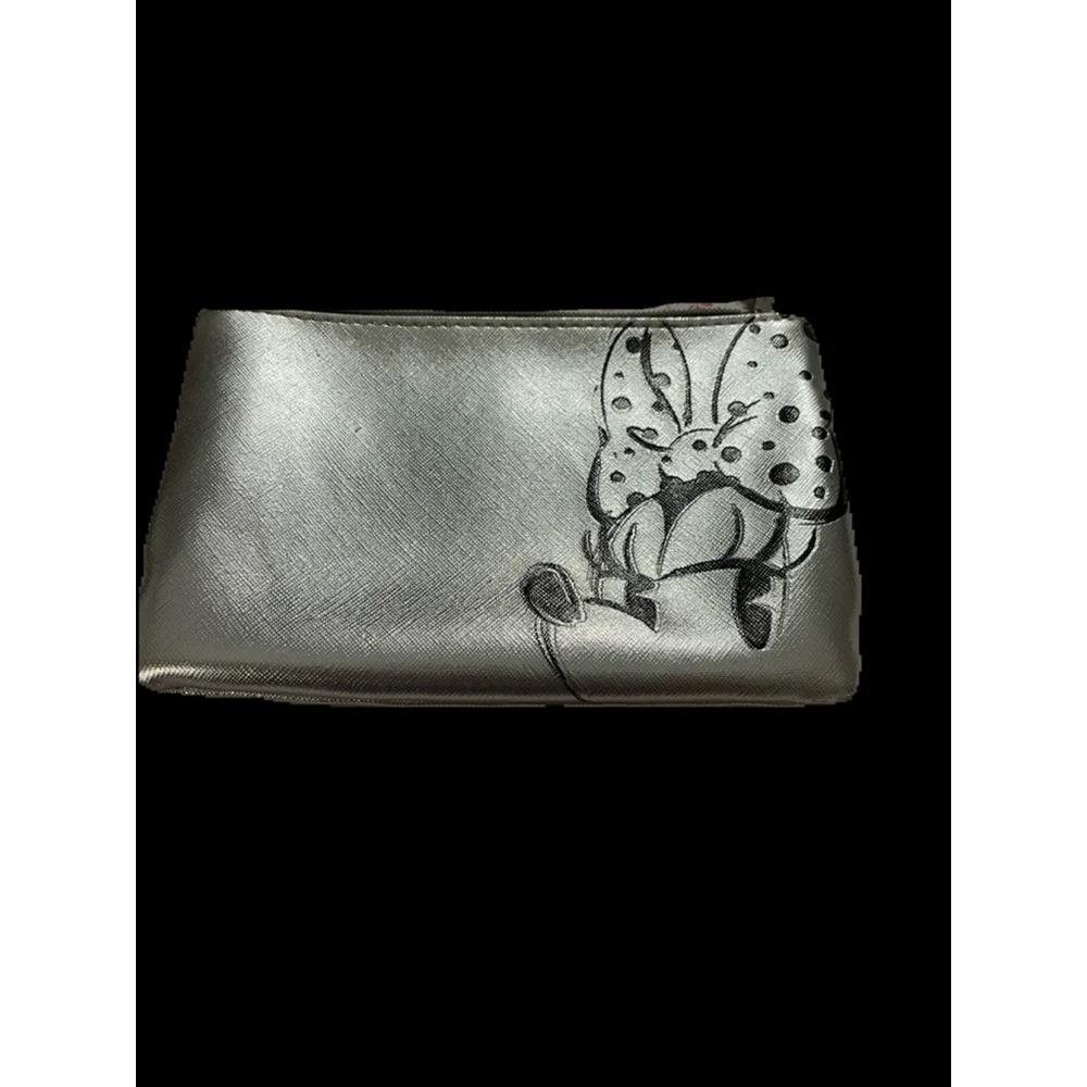 Disney Minnie Mouse Silver Metallic Wristlet Clutch | Travel Essential